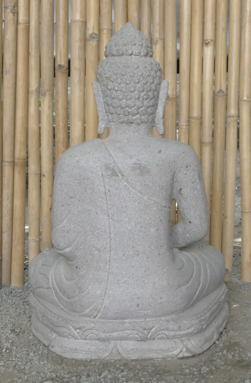  Product image 5 of the product “Seated Buddha made of Riverstone in Dhyana position - gesture of meditation, H.83 cm, natural. ”